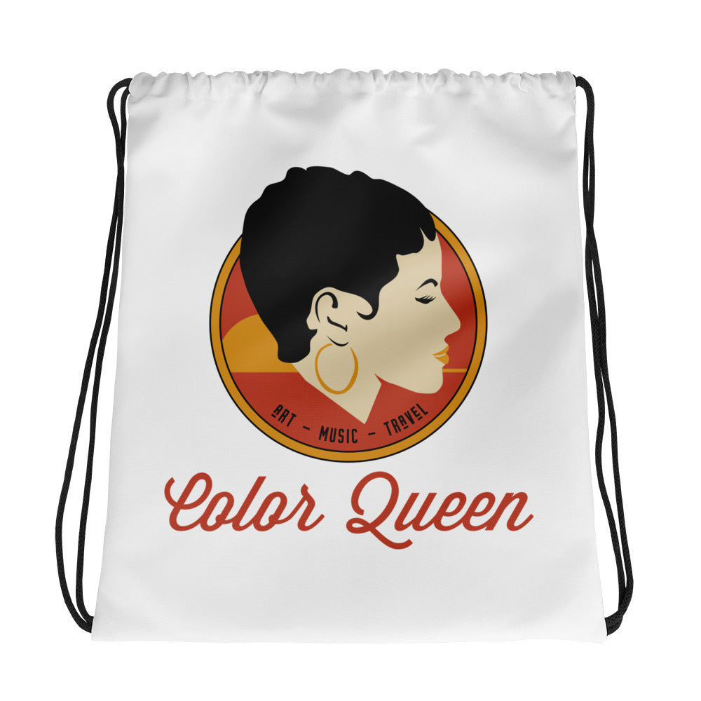 COLORQUEEN Red and Gold Drawstring Bag